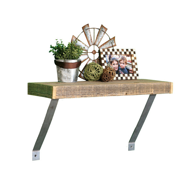 Gracie Oaks Conti Natural Slanted Bracket Wall Shelf Wayfair